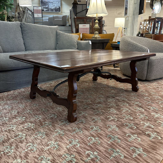 Oversized Coffee Table with Iron Details