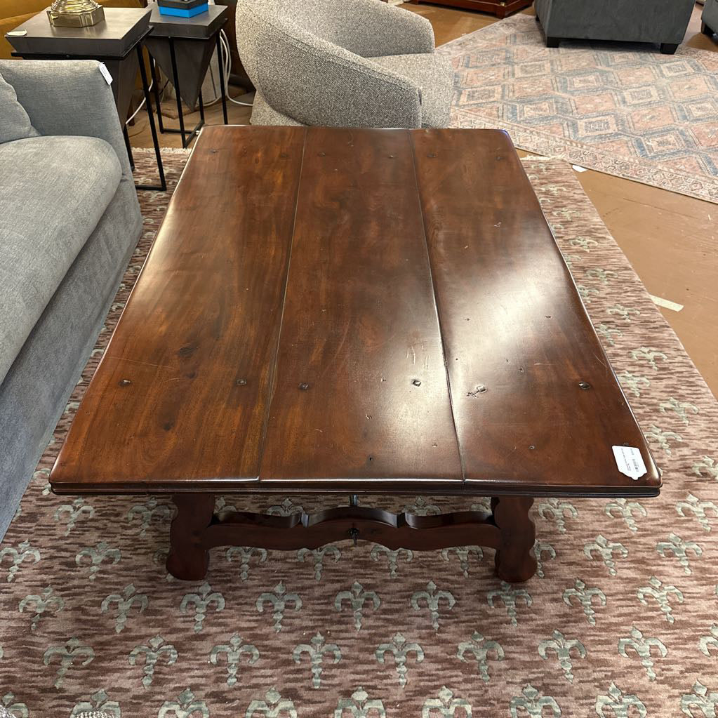 Oversized Coffee Table with Iron Details