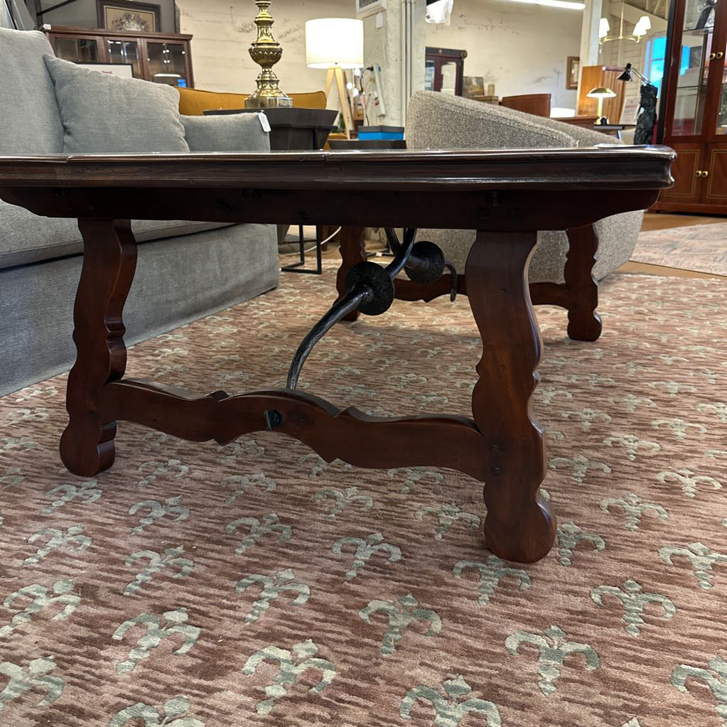 Oversized Coffee Table with Iron Details
