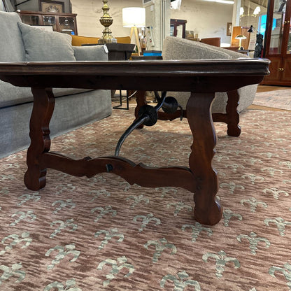 Oversized Coffee Table with Iron Details