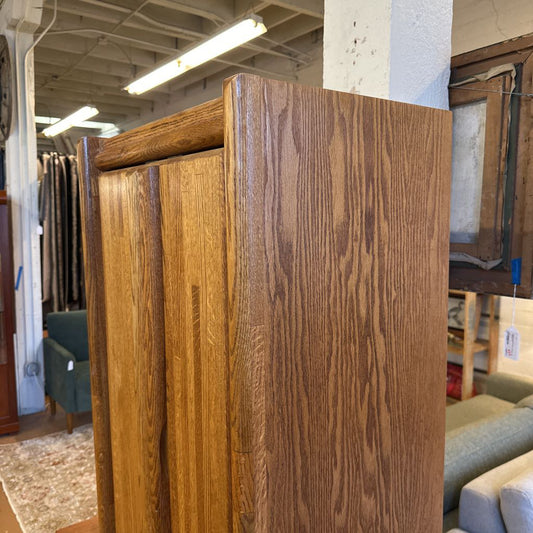 Oak Narrow 3 Drawer2 Door Cabinet