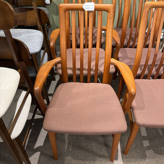 Set of 6 Danish Teak Dining Chairs w/2 Captains